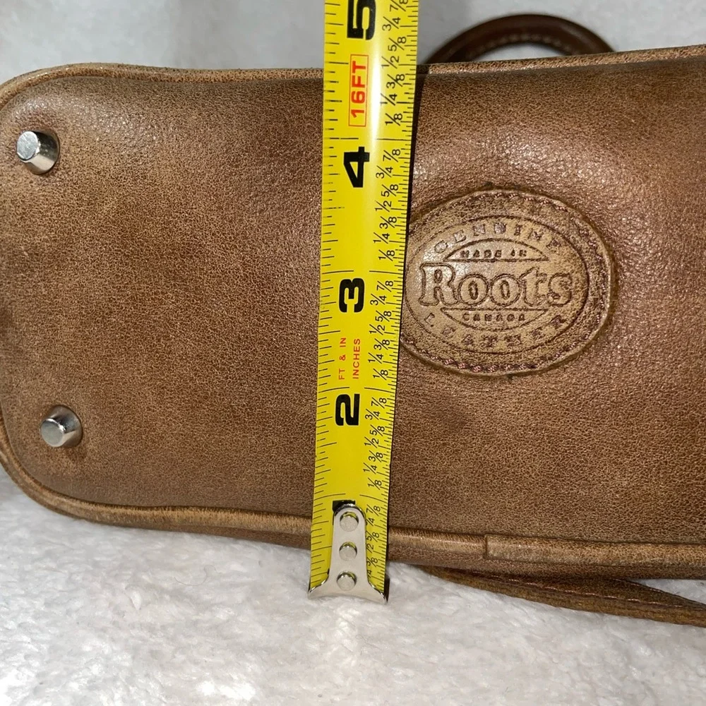 Roots Grace Tribe Leather Brown Classic Satchel Bag made in Canada